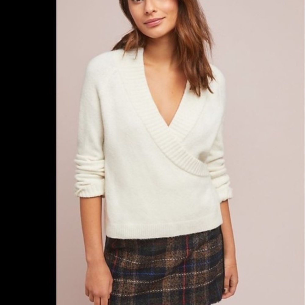 Anthropologie ett twa Tessa faux wrap sweater size medium